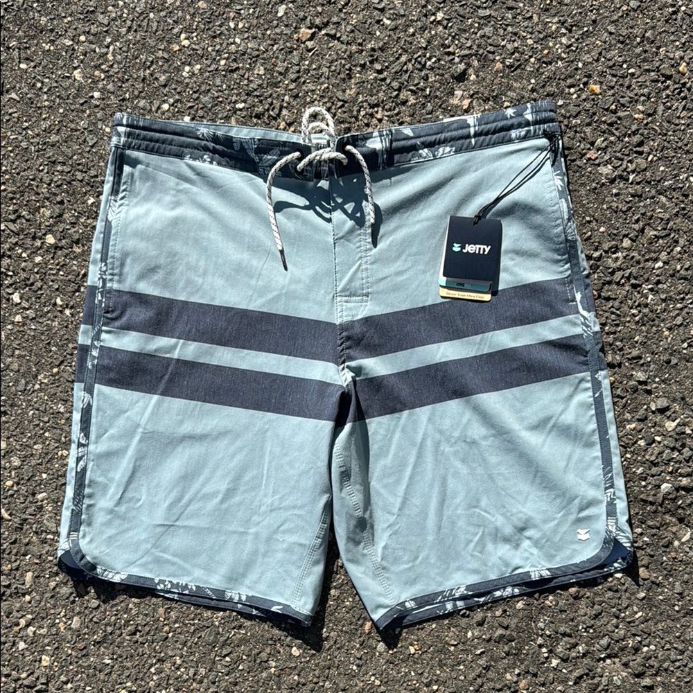 Jetty board shorts size 38 nwt blue surf swim trunks hybrid sandbar